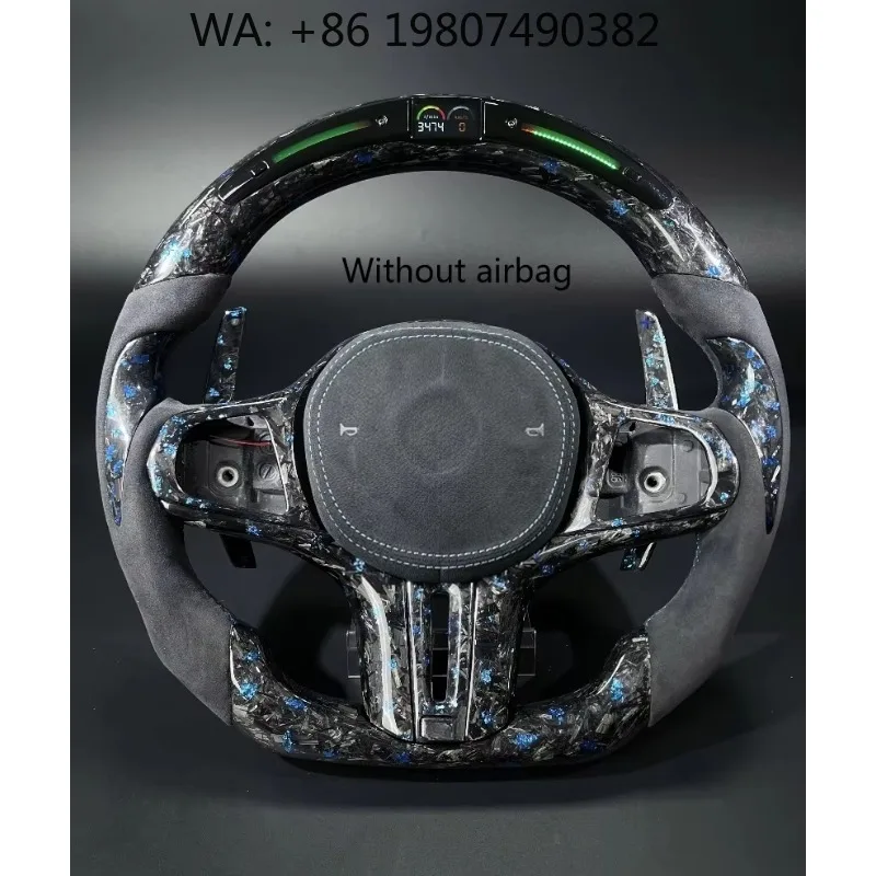 

Classic Black Leather Carbon Fiber Steering Wheel Hot Custom Modified Elegant Sport Interior Upgrade Parts