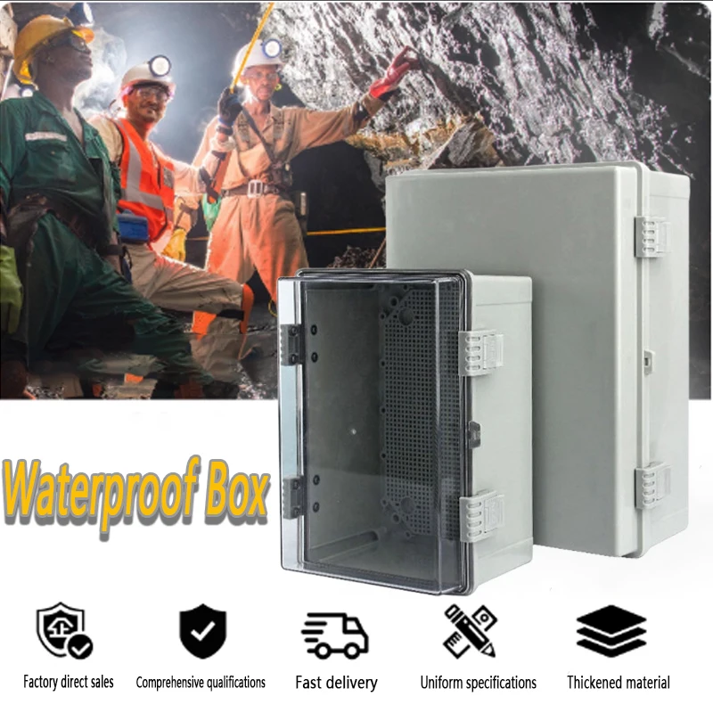 IP66 Waterproof Electrical Junction Box Gray/Transparent Cover ABS Plastic Enclosure Waterproof Power Outdoor Distribution Box