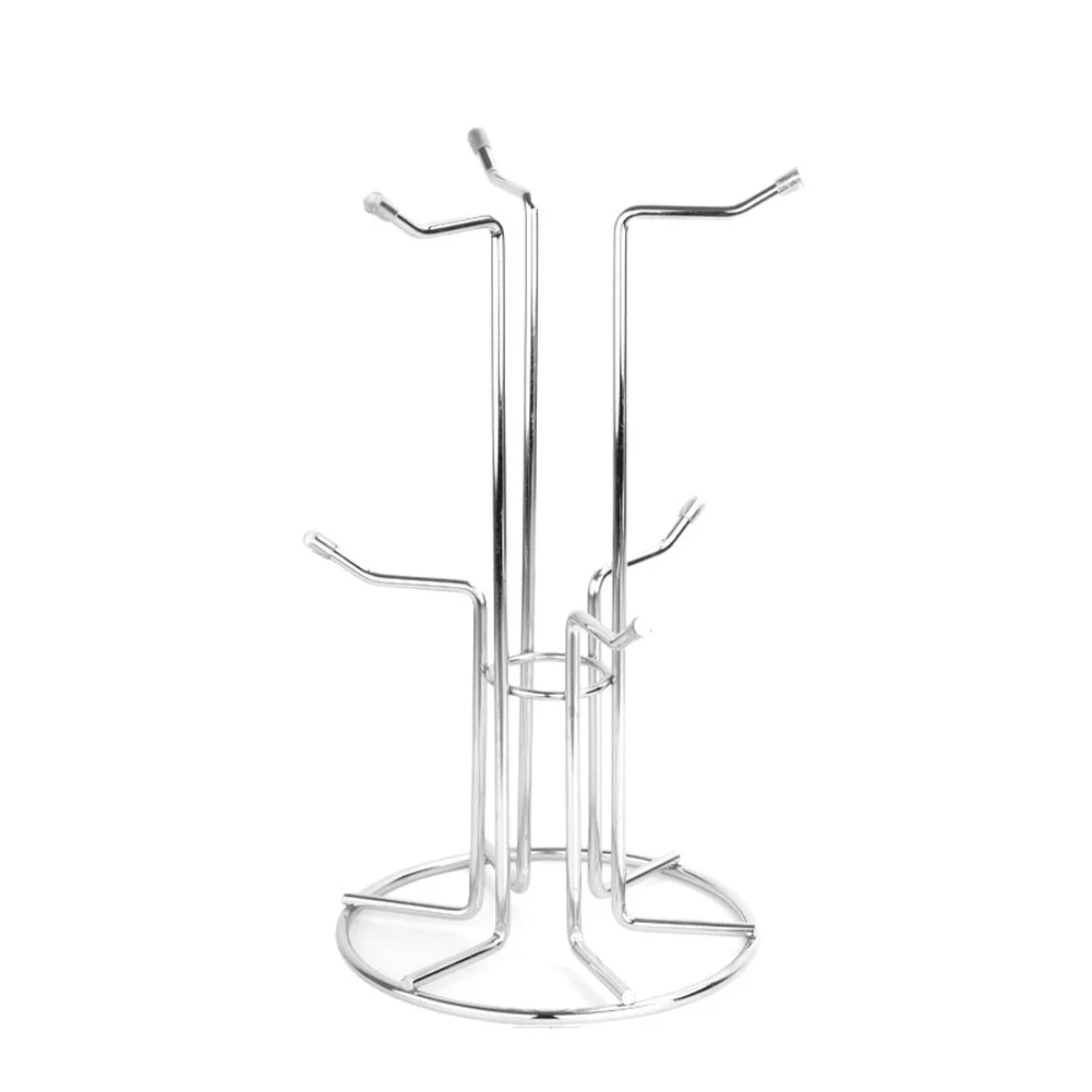Iron Coffee Cup Rack Wall Mounted for Kitchen Space Saving Mug Holder with Minimalist Lines and Sturdy Metal Construction
