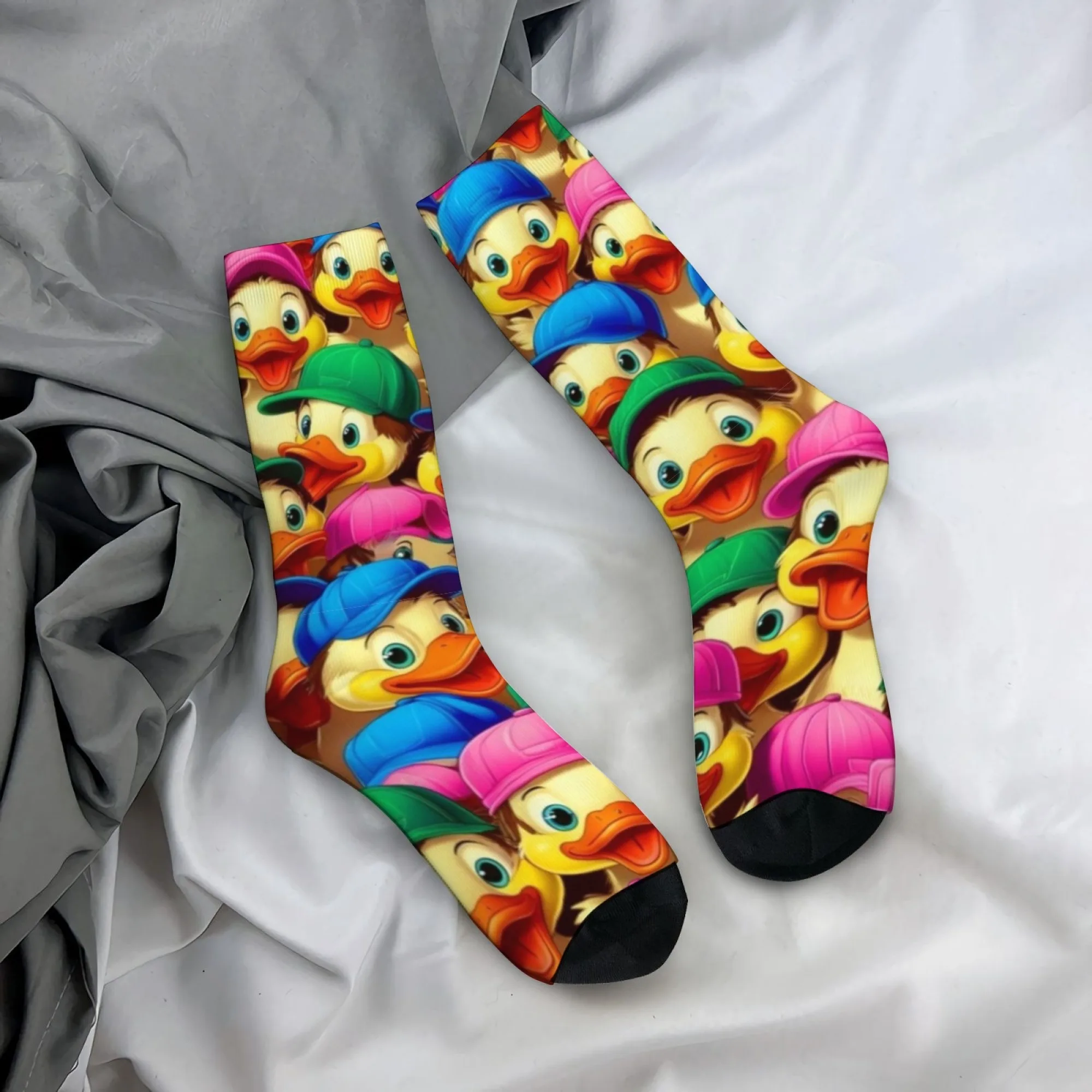 

Забавные носки с резиновыми уточками, мужские носки в стиле Харадзюку, модные уличные носки в стиле хип-хоп, удобные повседневные спортивные носки