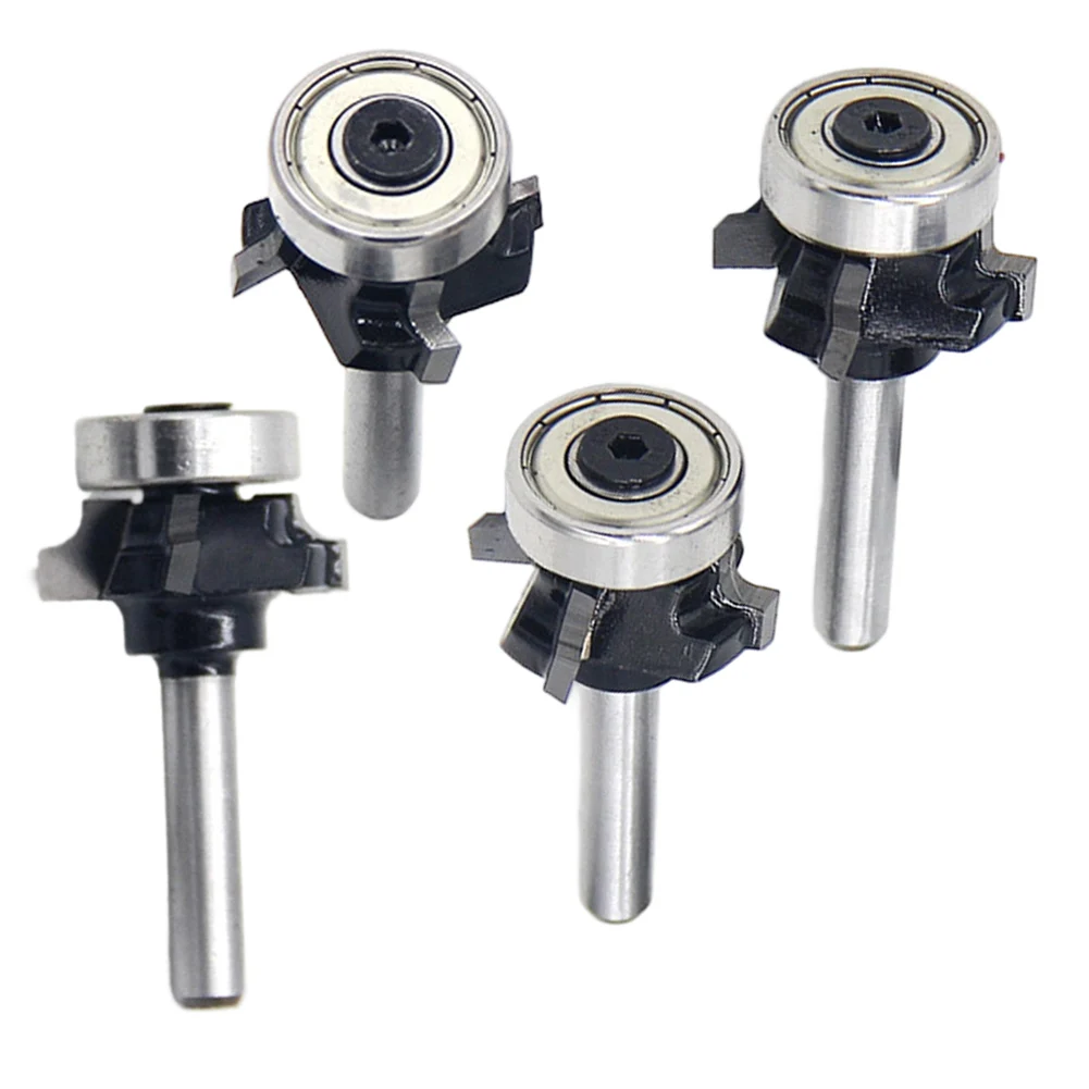 Trimming Cutter As Show Router Bit 4 Flutes Design 45 Steel Material Anti Kickback Build-up Resistant Carbide Tip YG6