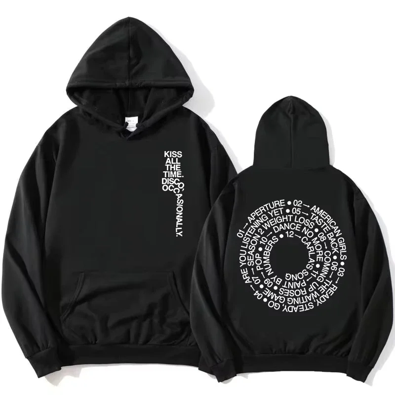 HarryStyles KISS ALL THE TIME. DISCO, OCCASIONALLY. Hoodies Album Design Graphic Print Sweatshirts Women Clothing Fleece Hoodie