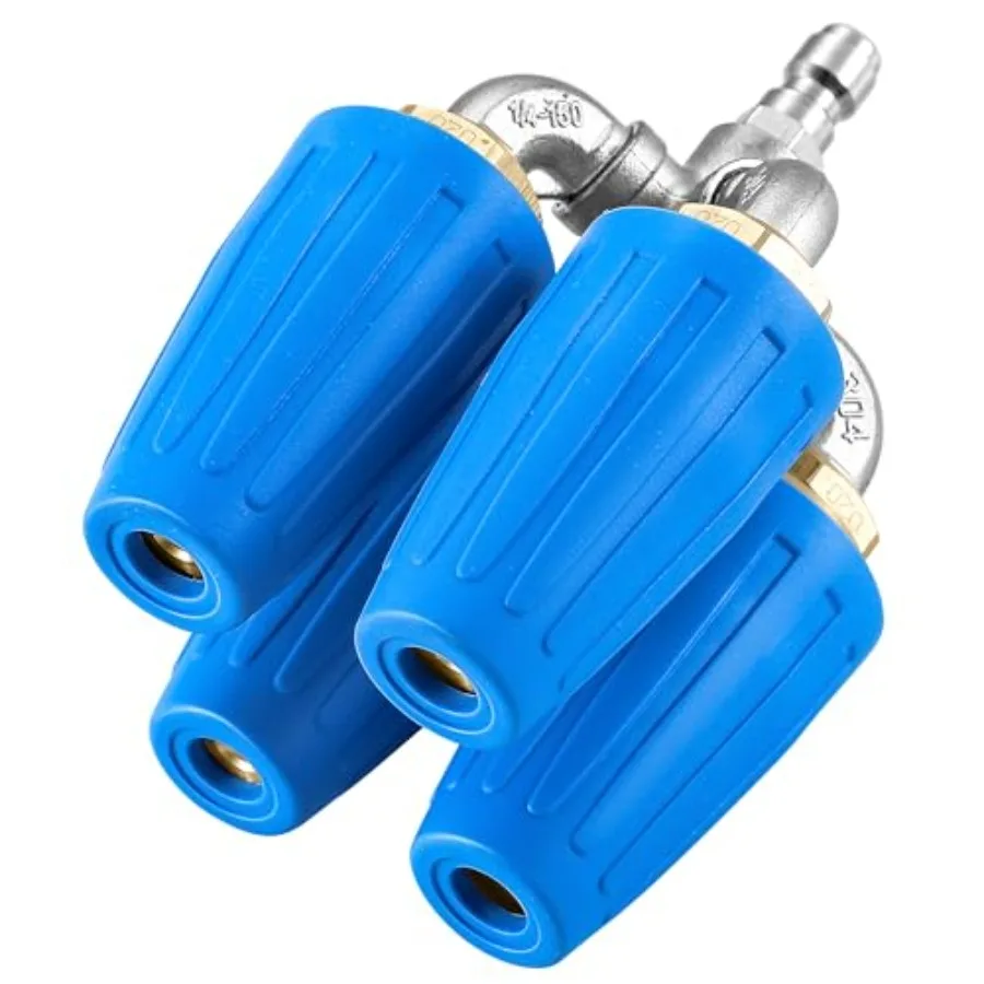 

4-in-1 Turbo Nozzle Pressure Washer Quadruple Turbo Nozzle for Power Washer 360° Rotating Turbo Nozzle Tip with 1/4" Quick Conn