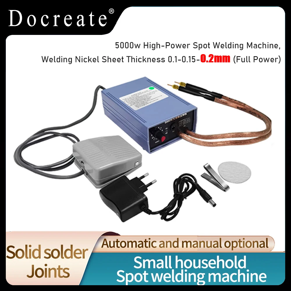 Docreate 5000W  Mini Spot Welder Machine DIY Kit 18650 Battery Pack Welding Tools Portable WeldingPen 0.15MM Nickel Strip