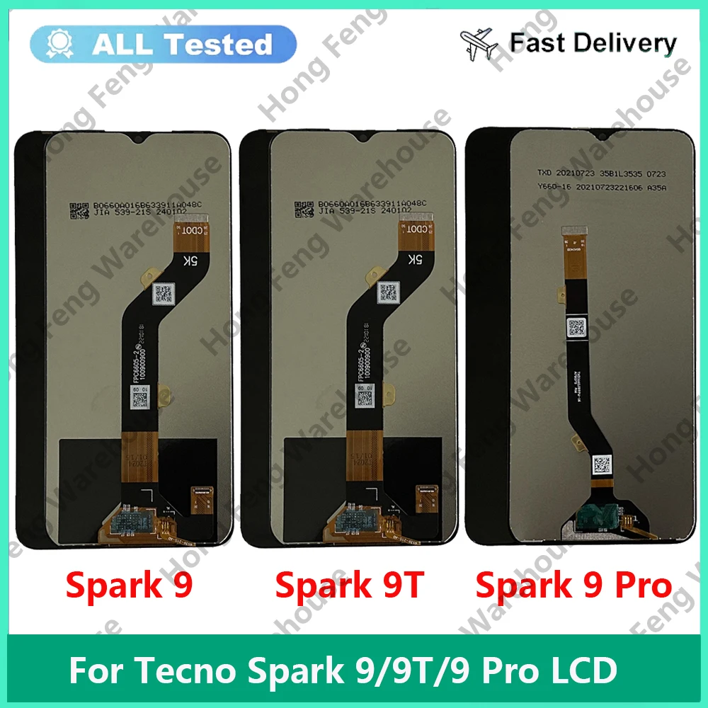 For Tecno Spark9 KG5p Spark 9T KH6 LCD Display Touch Screen Digitizer Assembly Repair Parts For Tecno Spark 9 Pro KH7 KH7n LCD