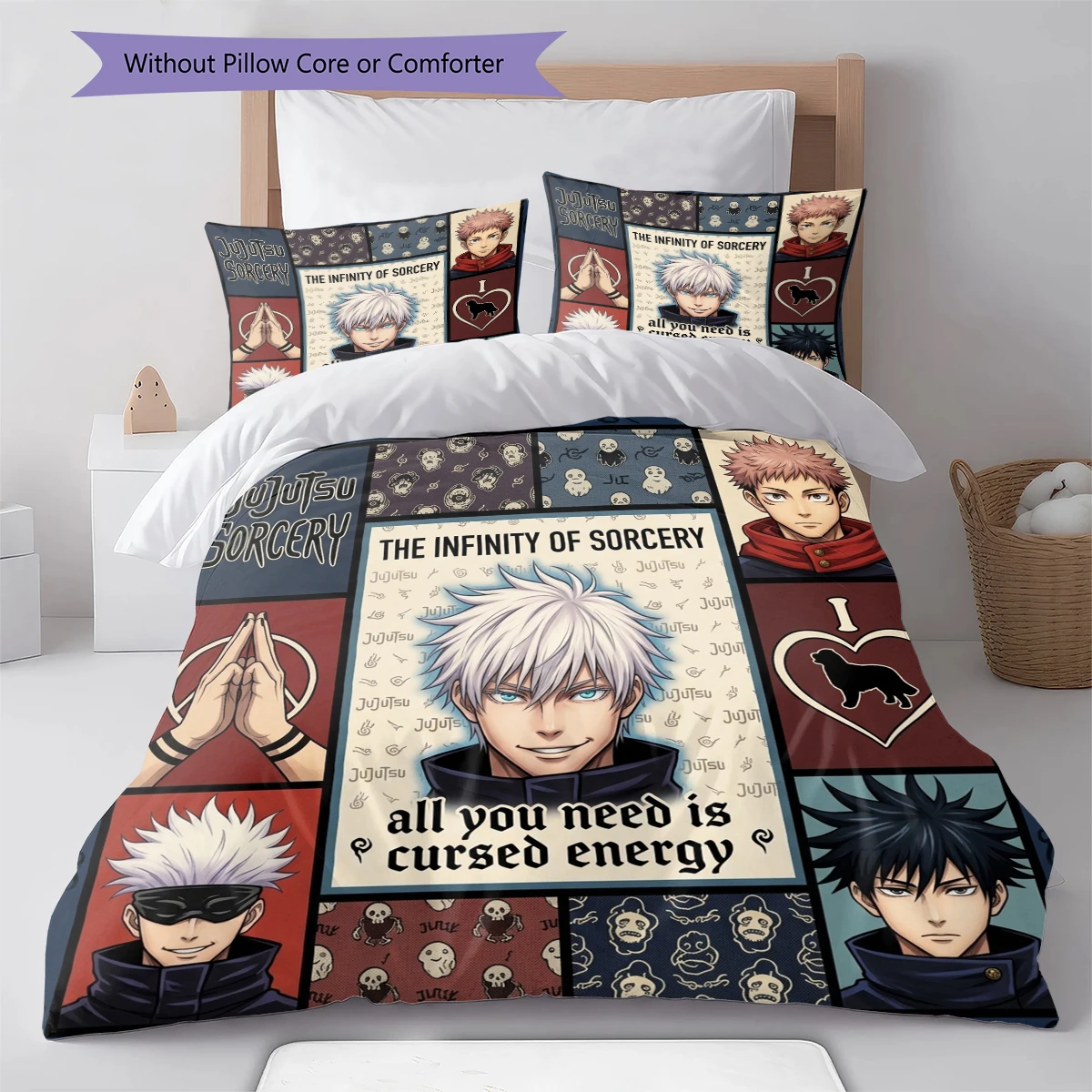 Jujutsu Kaisen Duvet Cover Comfortable Cozy, Children Bedding Gift Set, Extra Large  Multiple Sizes -HE100