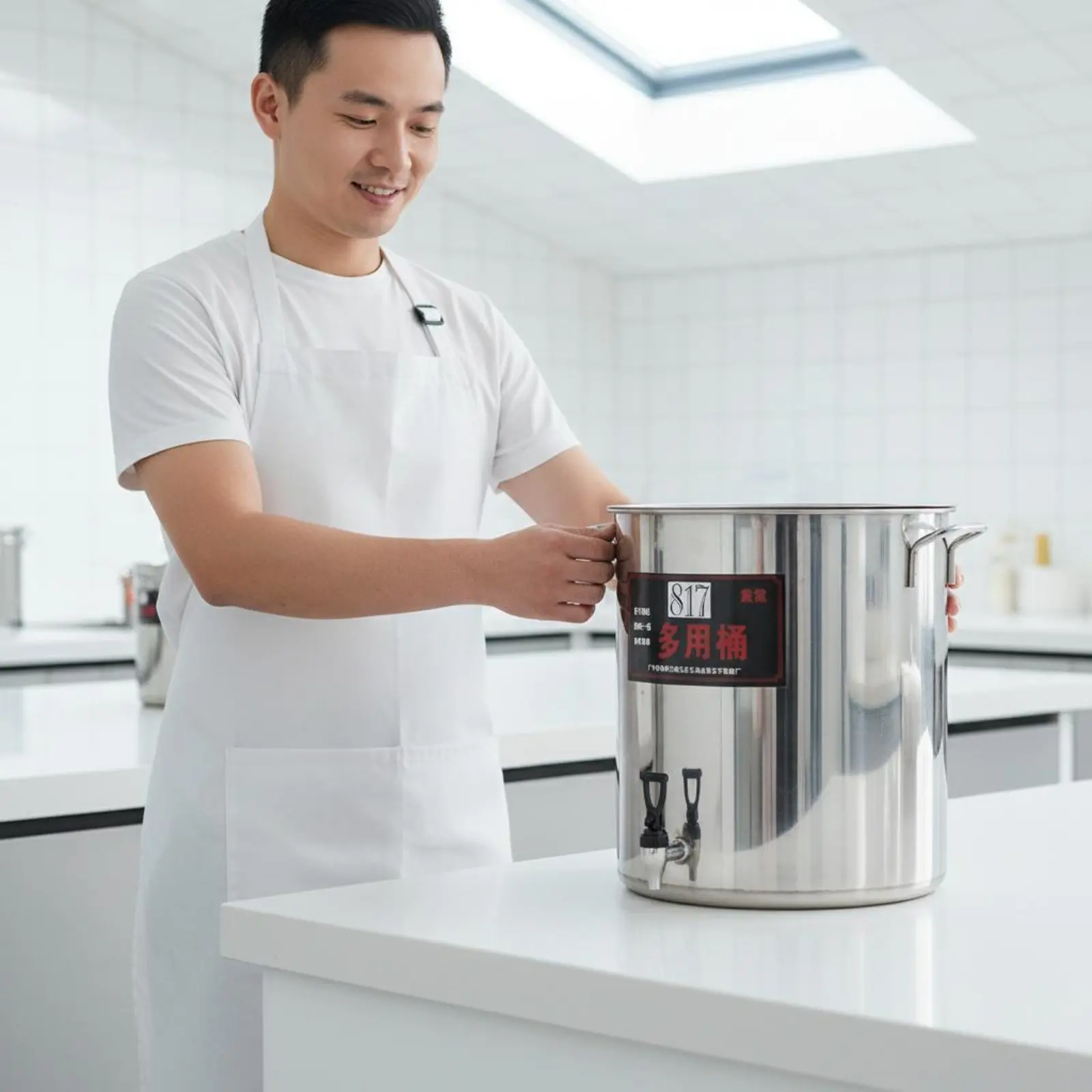 Stainless Steel Spigot Container Thickened Base Large Water Container with Tap Professional Soup Pot Faucet Easy to Clean
