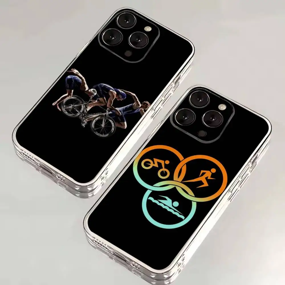 

triathlon Phone Case For iPhone 16,15,14,13,12,11,17 Pro,Max,Plus,X,XS,XR,SE,Mini Transparent Soft Cover
