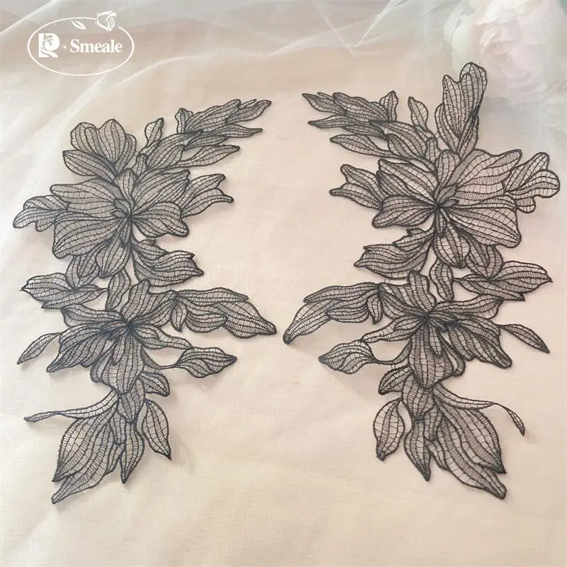 10 Stück/5 Paar Weiße Fischfaden-Blumen, Spiegelblumen-Aufnäher, DIY Handarbeit Braut-Kopfschmuck Zubehörmaterial RS252182 – Detail 7