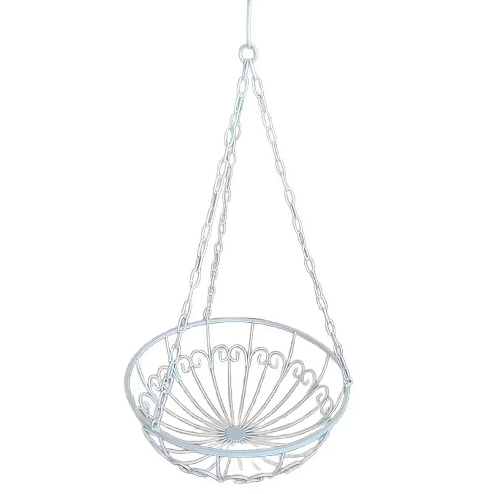 Wall mounted iron hanging basket with simple Nordic style for indoor and outdoor use in For home and garden settings