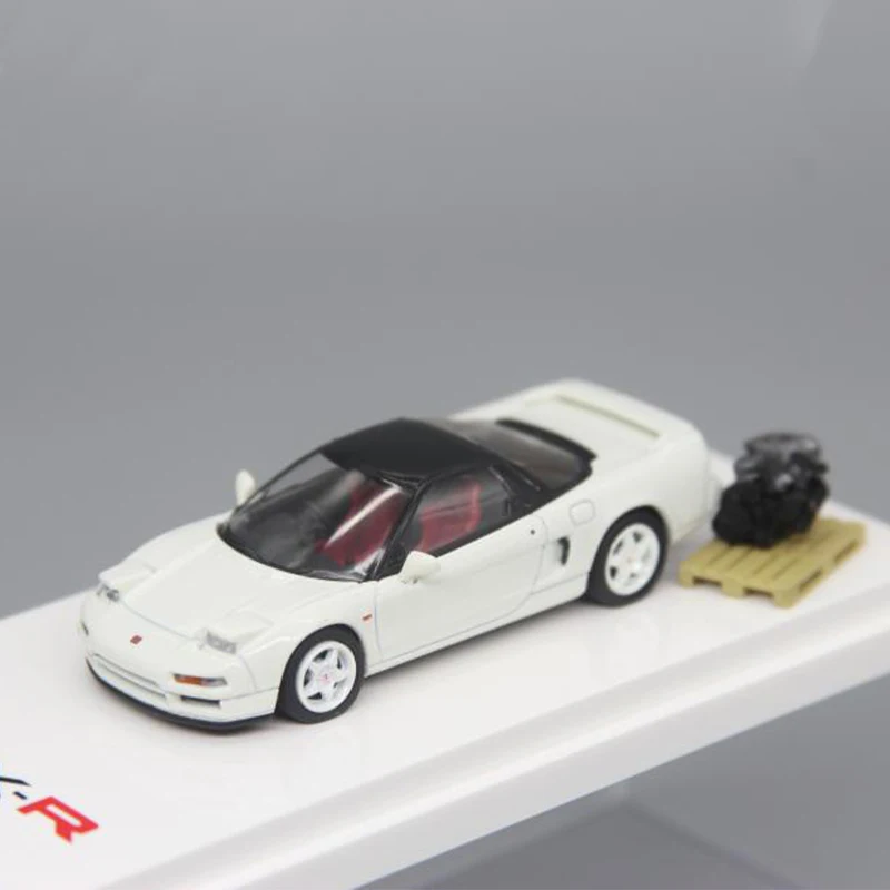 Escala 1:64 decoração de metal 1990 honda nsx na1 supercarro simulação liga modelo de carro com motor colecionáveis presente de aniversário