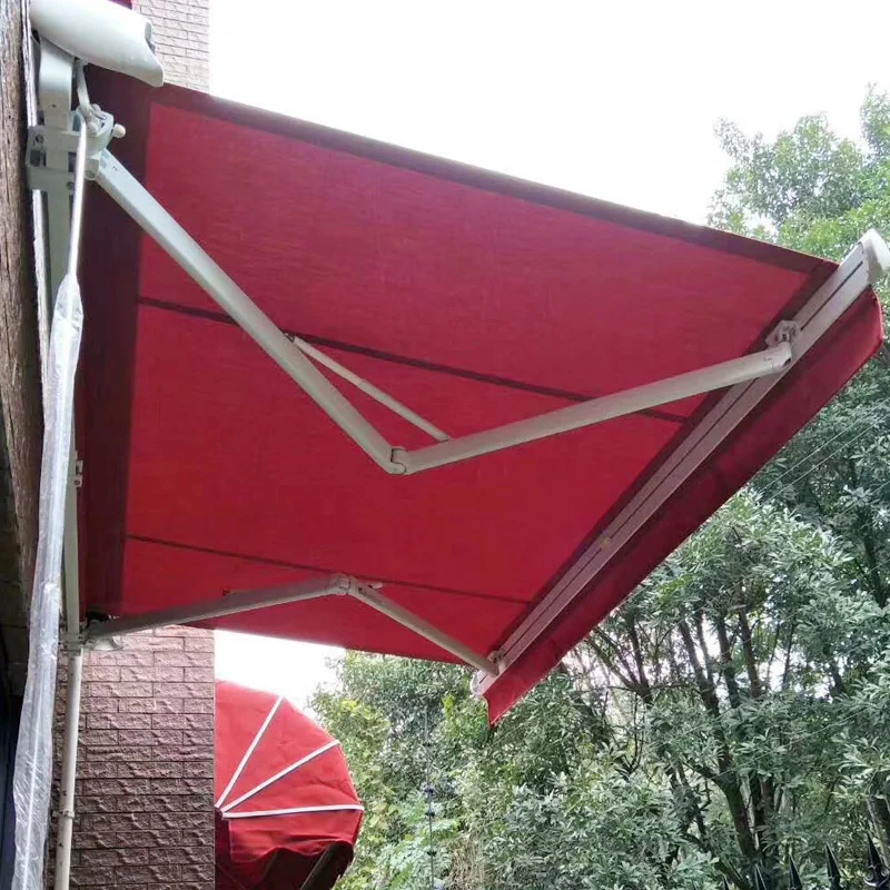 Heavy Duty Full Cassette Retractable Awning, Max 3m Projection Aluminum Arm UV Rain Proof Outdoor Patio Balcony Sunshade