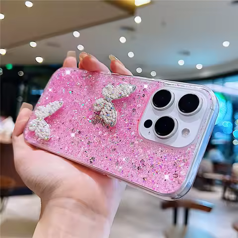 3D Butterfly Glitter Phone Case OPPO Reno 13F 11F 12F 12 11 10 Pro A53S A53 A5 A9 2020 A52 A72 4G Shockproof Soft Silicone Cover