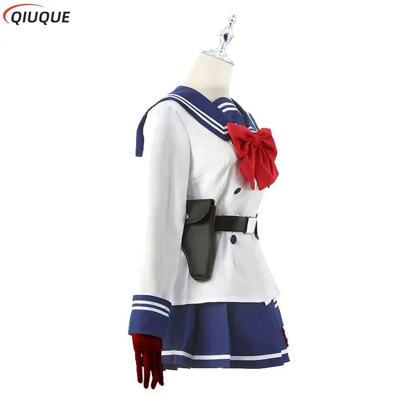 Anime High Rise Invasion คอสเพลย์ชุดวิกผม Tenkuu Shinpan Yuri Honjo วิกผมผู้หญิงชุดกะลาสี JK School Uniform