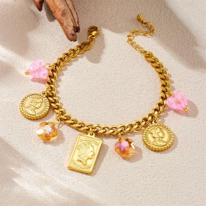 LENNIK อเนกประสงค์ Retro แฟชั่นผีเสื้อภาพสร้อยคอจี้สร้อยข้อมือหรูหรา High-end ชุดเครื่องประดับสแตนเลส