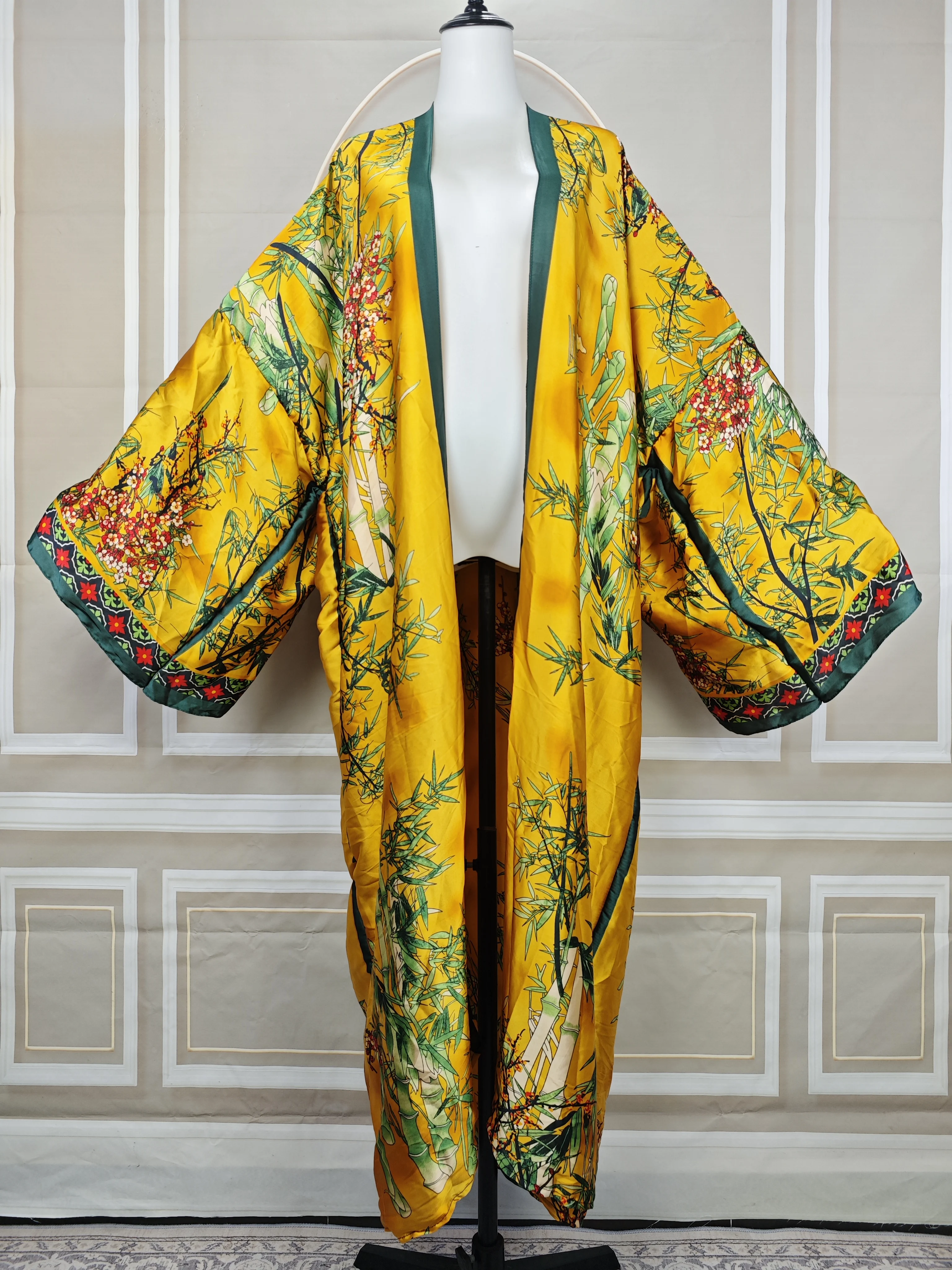 

Beautiful African Women Summer Beach Lady Bikini Cover Up Plus Size Muslim Lady Loose Cardigans Vacation Long Duster Coat