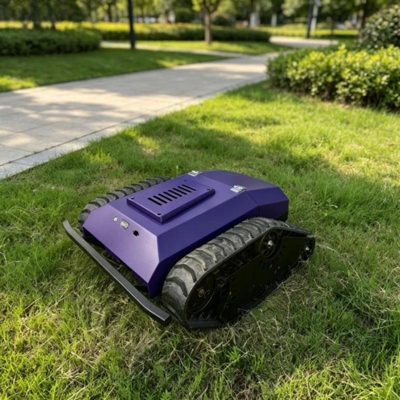 Tracked Remote Lawn Mower Adjustable Cutting Width Anti-slip Crawler Grass Cutter For Park Landscape Farm Road Slope