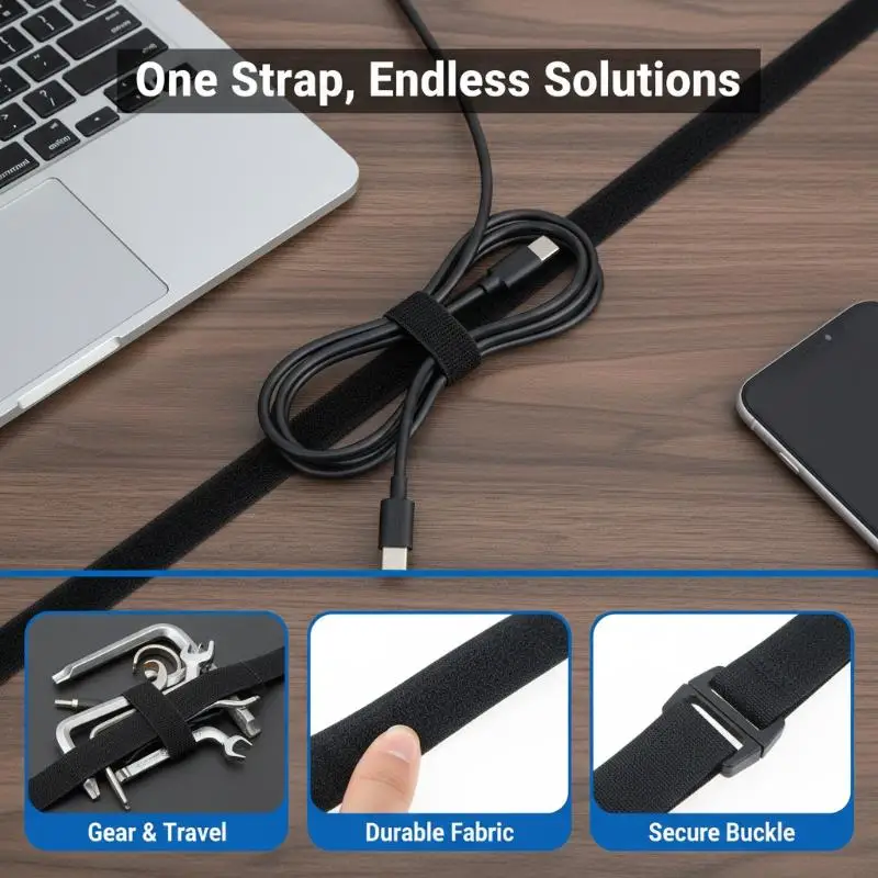 10Pcs Nylon Hook and Loop Adjustable Tie-downs Reusable Heavy Duty Zip Fasteners for Christmas Light String Fixing Decor