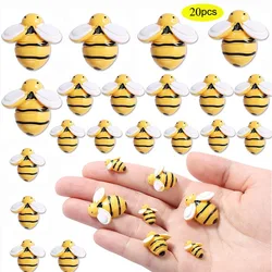 20 Pcs Tiny Resin Bees Decor Bumble Bee Embellishment DIY Craft Wreath Scrapbooking Party Home Decor, 0.98 in, 0.74 in, 0.55 in
