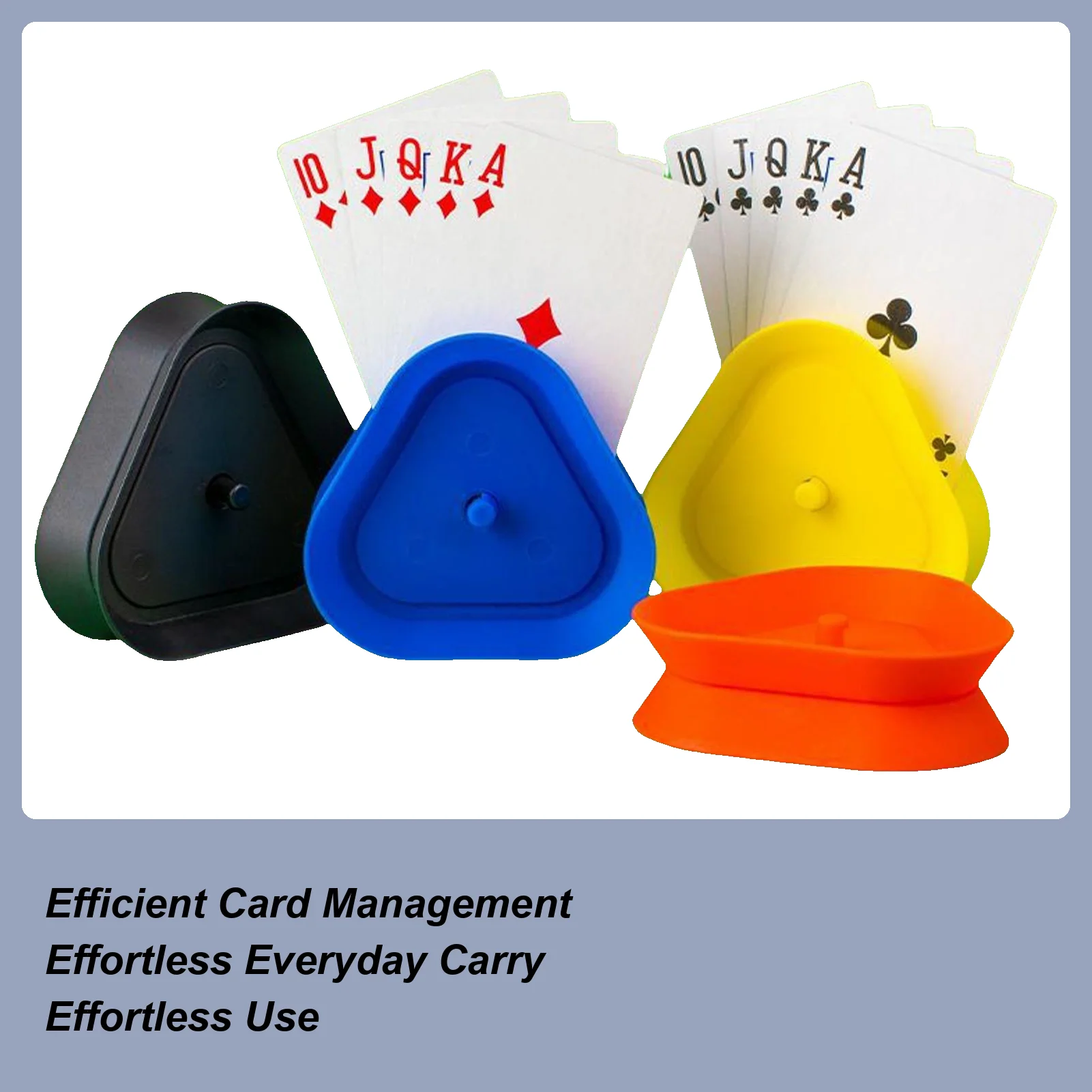 

Triangle Card Holder 4 Pieces Table Game Poker Tray Compact Triangle Poker Tabletop Stand For Friends Adults Family Night