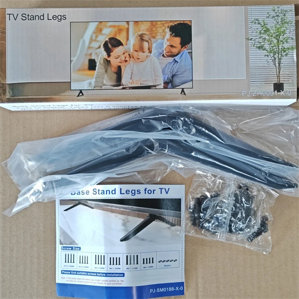 Set Dudukan TV untuk TCL28/32/40/43/49-65 Inci Kaki Tanpa Lubang Braket Televisi Aksesori Dudukan Atas Meja