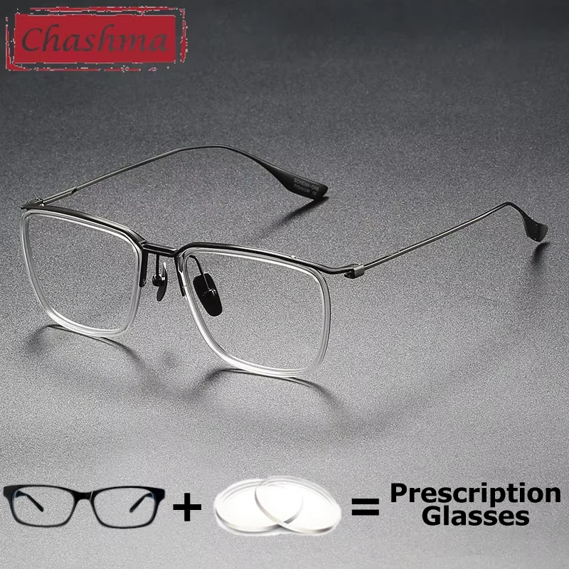 

Chashma Acetate Titanium Prescription Glasses Frame Myopia Presbyopia Light Eyeglasses Multifocal Prrogressive Recipe Lenses