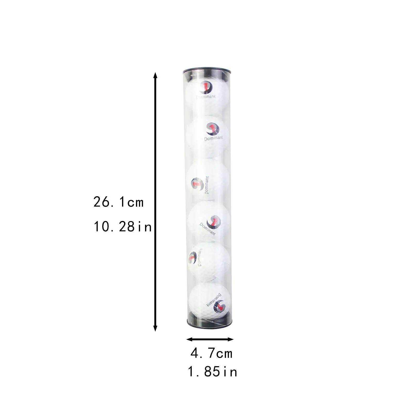 Golf Ball Organizer Portable Barrel Transparent Collector Tube 4.7cm Diameter for Cabinet Display Storage