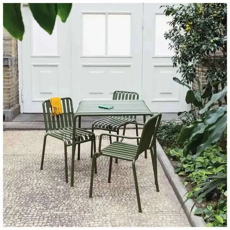 

Outdoor Furniture Wrought Iron Garden Chairs Nordic Balcony Courtyard Coffee Shop Lounge Chair Creative Restaurant Villa Stool L