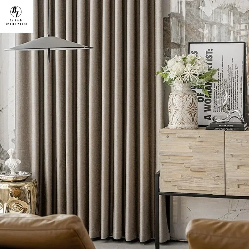 

Modern Luxury Golden Thread Braid Thicken Blackout Curtains For Living Room Bedroom Dining Custom Size Grace Decor White Tulle