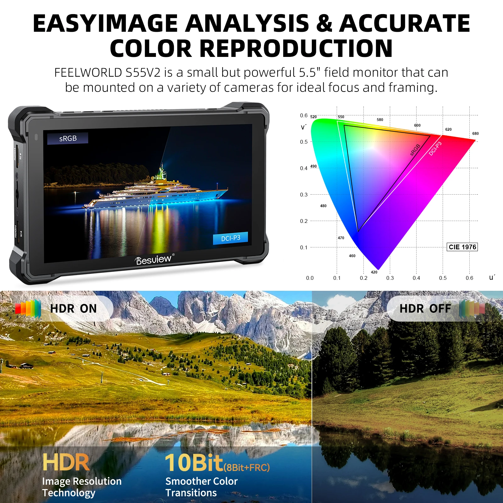 Desview A7 Monitor Lapangan Ka - Camera Monitor 7 Inch Hdmi 4K ulasan dan harga
