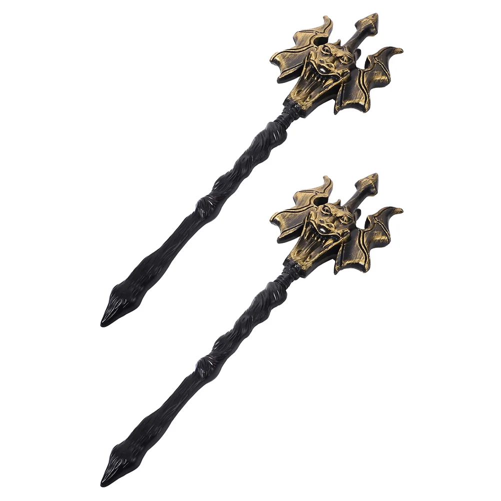 2pcs Simulation Weaponry Fork Cosplay Prop Halloween Costume Decor Plastic Fork Fake For Party Decoration