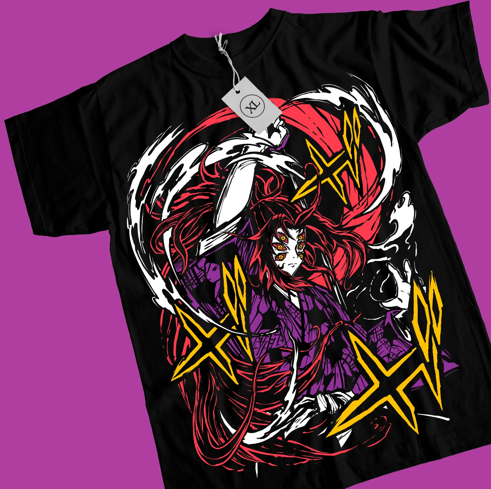 Kimetsu No Yaiba Anime Manga Kokushibo T-Shirt Demon Slayer Black Shirt