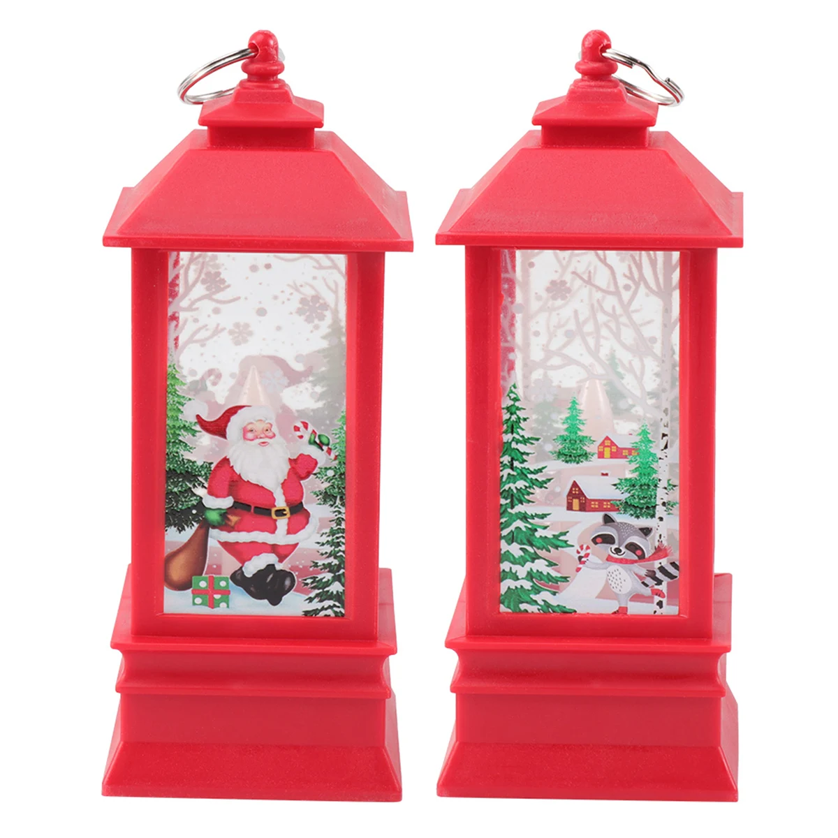 

2 Pcs Santa Claus Wind Light Christmas Decoration Holiday Vintage Glowing Ornament Lantern Centerpiece Home