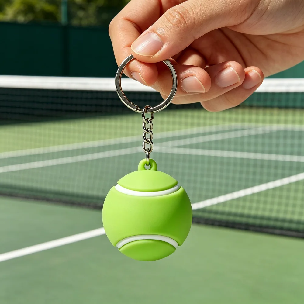 Modischer Kreativer Schlüsselanhänger Mini PVC Souvenir-Anhänger Schlüsselring Kreative Simulation Fußball Basketball Volleyball Tennis Rugby Geschenk – Detail 3