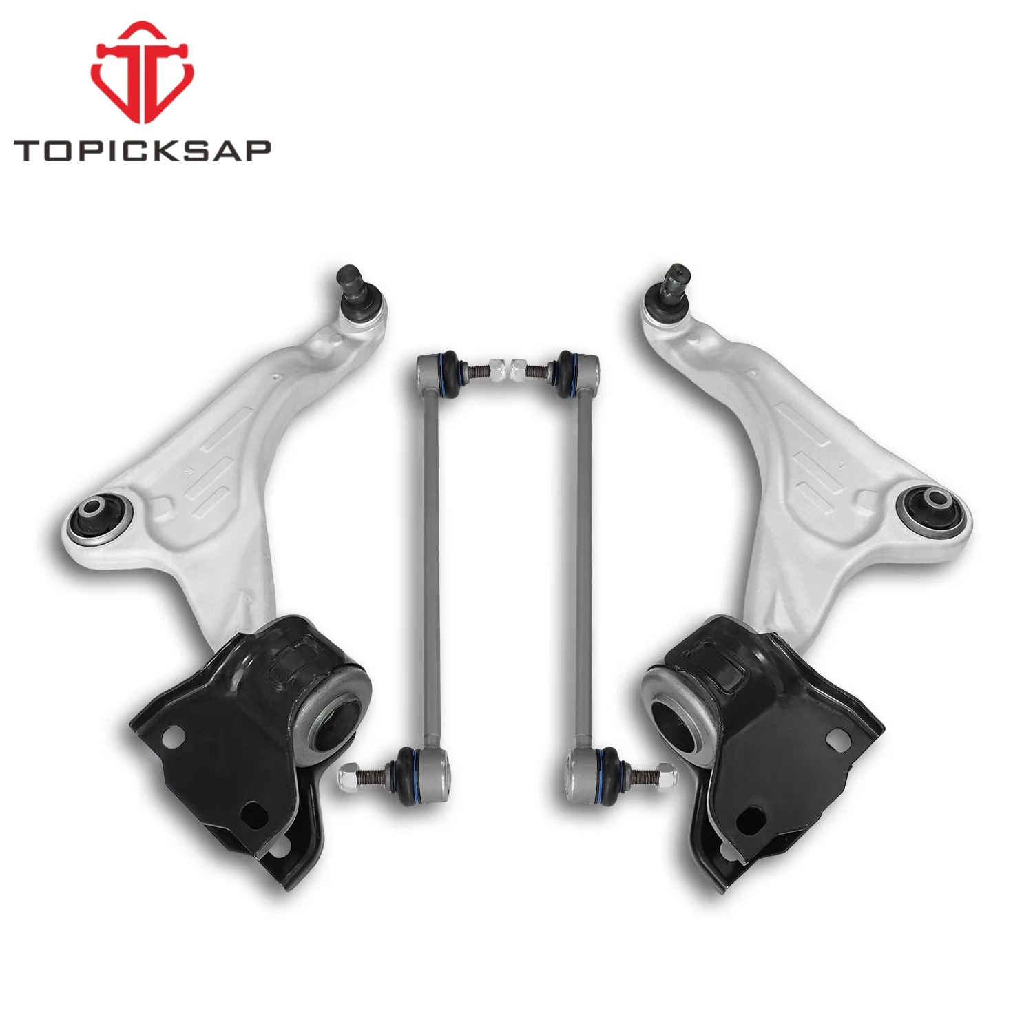 TOPICKSAP 4Pcs Front Lower Control Arm w/Ball Joint Sway Bar Link for Land Rover Range Rover Evoque 2012-2019 CMS101441