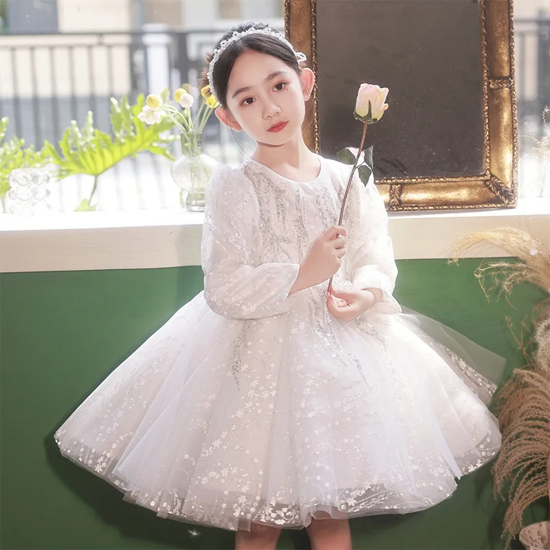 Light Luxury Minority Girl's Dress Costume for Piano Performance Children's Birthday Princess Dress Girl's Host Flower Girl's Pe