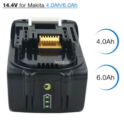 4.0 Ah/6.0 Ah 14.4V Rechargeable Battery for Makita BL1430 BL1415 BL1440 196875-4 194558-0 195444-8 196388-5 LED Indicator