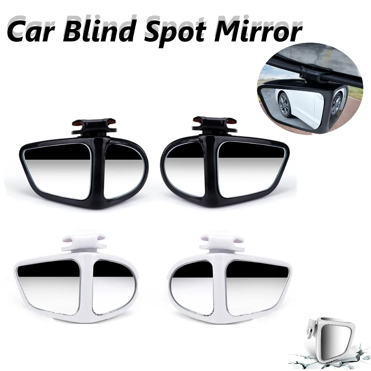 

2Pcs Car Rearview Mirrors 360° Adjustable Wideangle Blind Spot Mirror Auto Auxiliary Rearview Parking Safety Driving Accessories