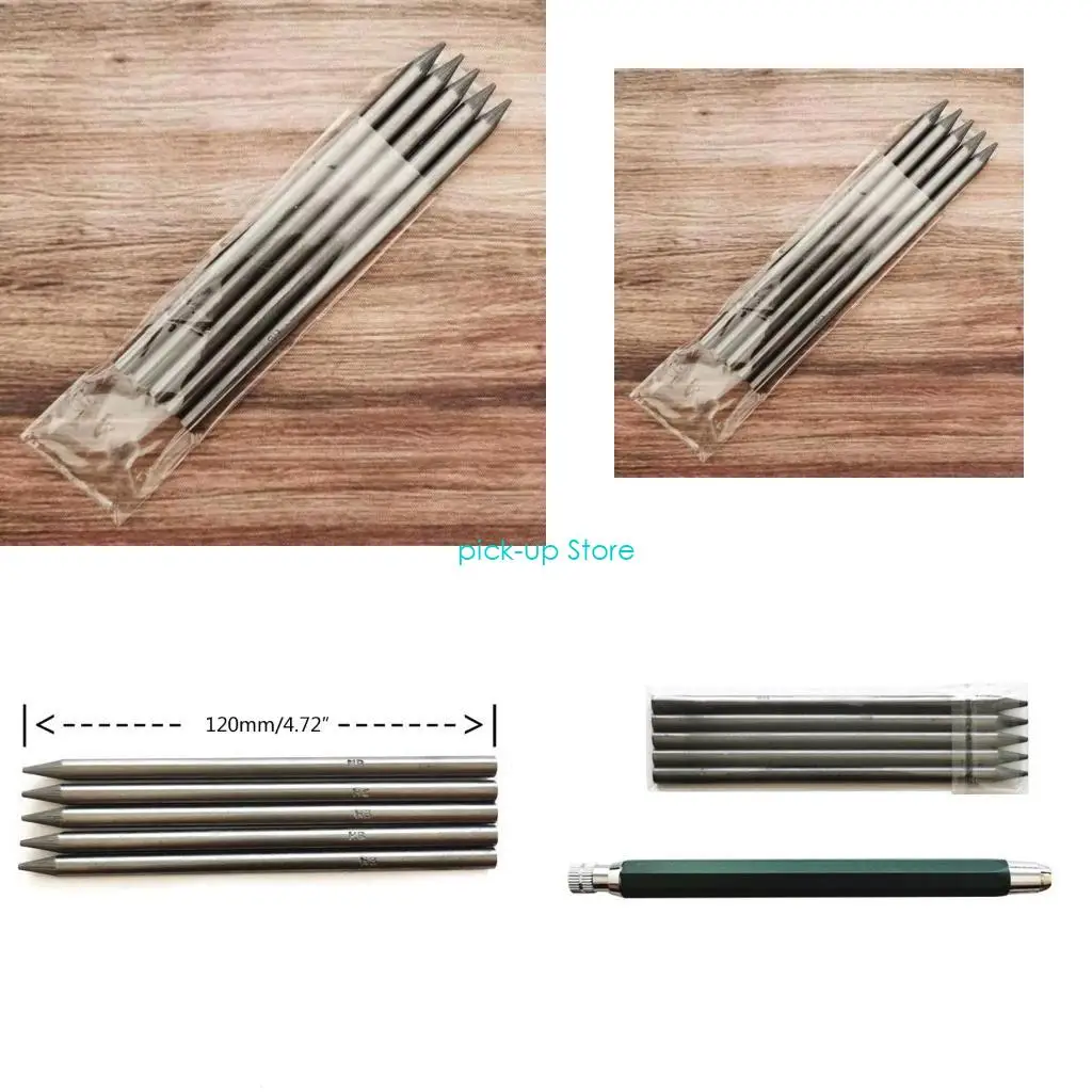 

Q5WA 5.6mm Mechanical Pencils Sketch up Automatic Mechanical Pencil with Tubes Refills for Draft Drawing