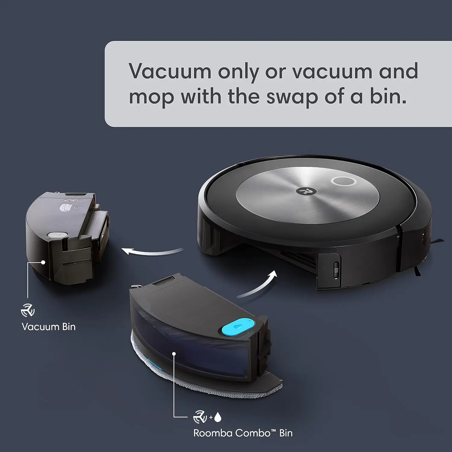 Roomba Combo j5 Robot - 2-in-1 Vacuum with Optional Mopping, Identifies & Avoids Obstacles Like Pet Waste & Cords