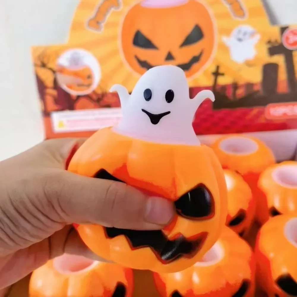 1/5PCS Halloween Ghost Venting Pinch Pumpkin Squeeze Squishy Toy for Party Decoration Decompression Stress Relief for Kids Adult