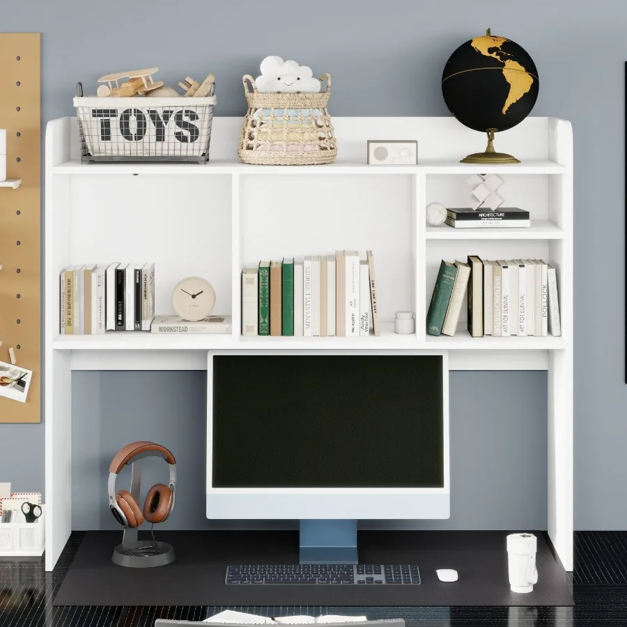 

Desktop Bookshelf HighCapacity Wood Desk Hutch Organizer with 5 Shelves for Computer Desk Desktop Shelf Bookshelf Storage for O