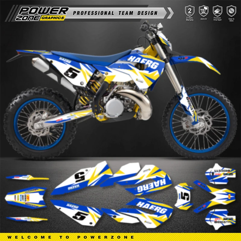 PowerZone Custom Team Graphics Backgrounds Decals Stickers Kit For HUSABERG 2011 2012 FE390 450 570-TE250 300 -FX450-FS570 02