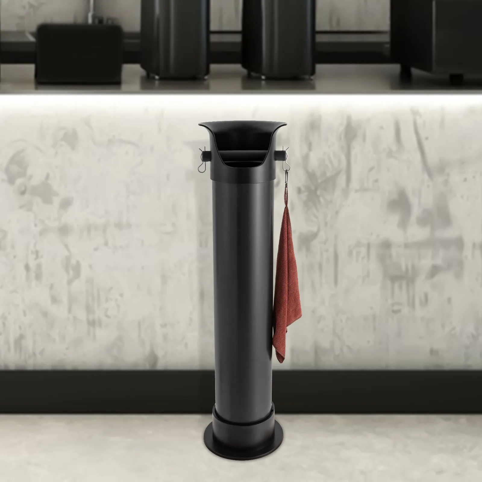 

33.6"Commercial Coffee Knock Box,Professional Grounds Bin with Silent Knock Bar & 30 Bags,Large Capacity for Cafe Restaurant Use