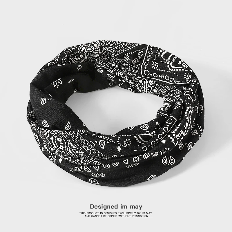 

Retro West Coast Hip Hop Multifunctional Ne Warmer Scarf ex Floral Print Windproof Dustproof for Men And Women