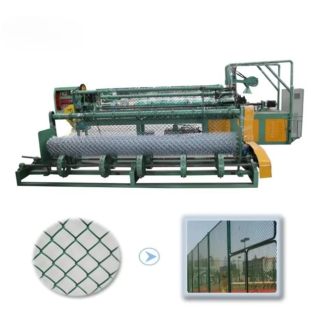 Fully Automatic High Productivity Motor & PLC Diamond Wire Mesh Net Chain Link Fence Net Making Machine