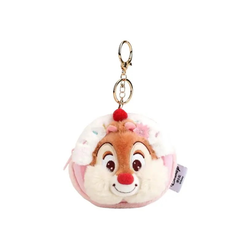 Muñeco de Peluche de la Serie Chip y Dale de Disney, con Forma de Dona de Melocotón, con Cremallera, Llavero, Adorno para Mochila, Regalo de Cumpleaños para Niña