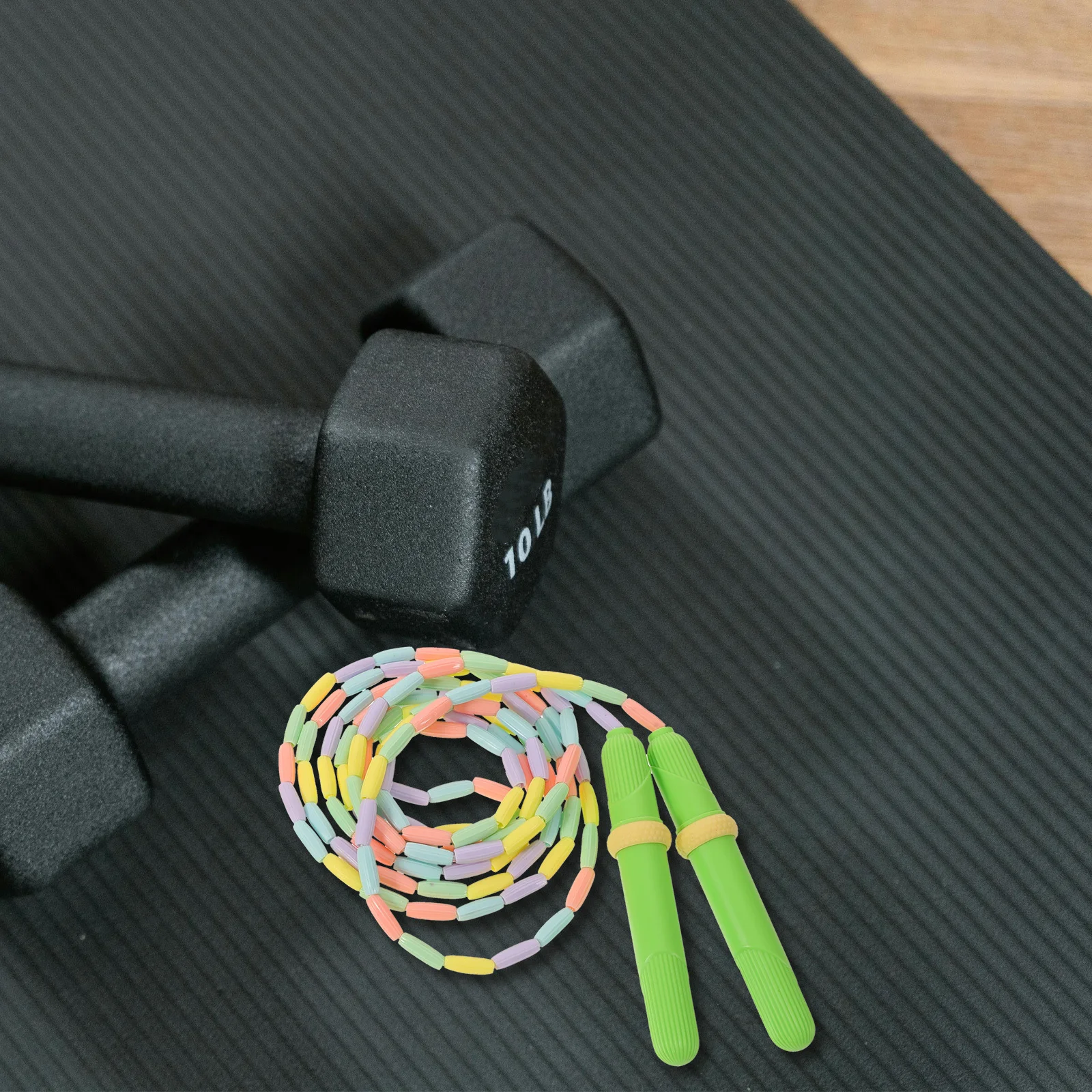 2 Stuks Kralen Springtouw voor Kinderen Lichtgewicht Verstelbare Kinderen Outdoor Fitness Springtouw Party Favor en Elementaire Pe