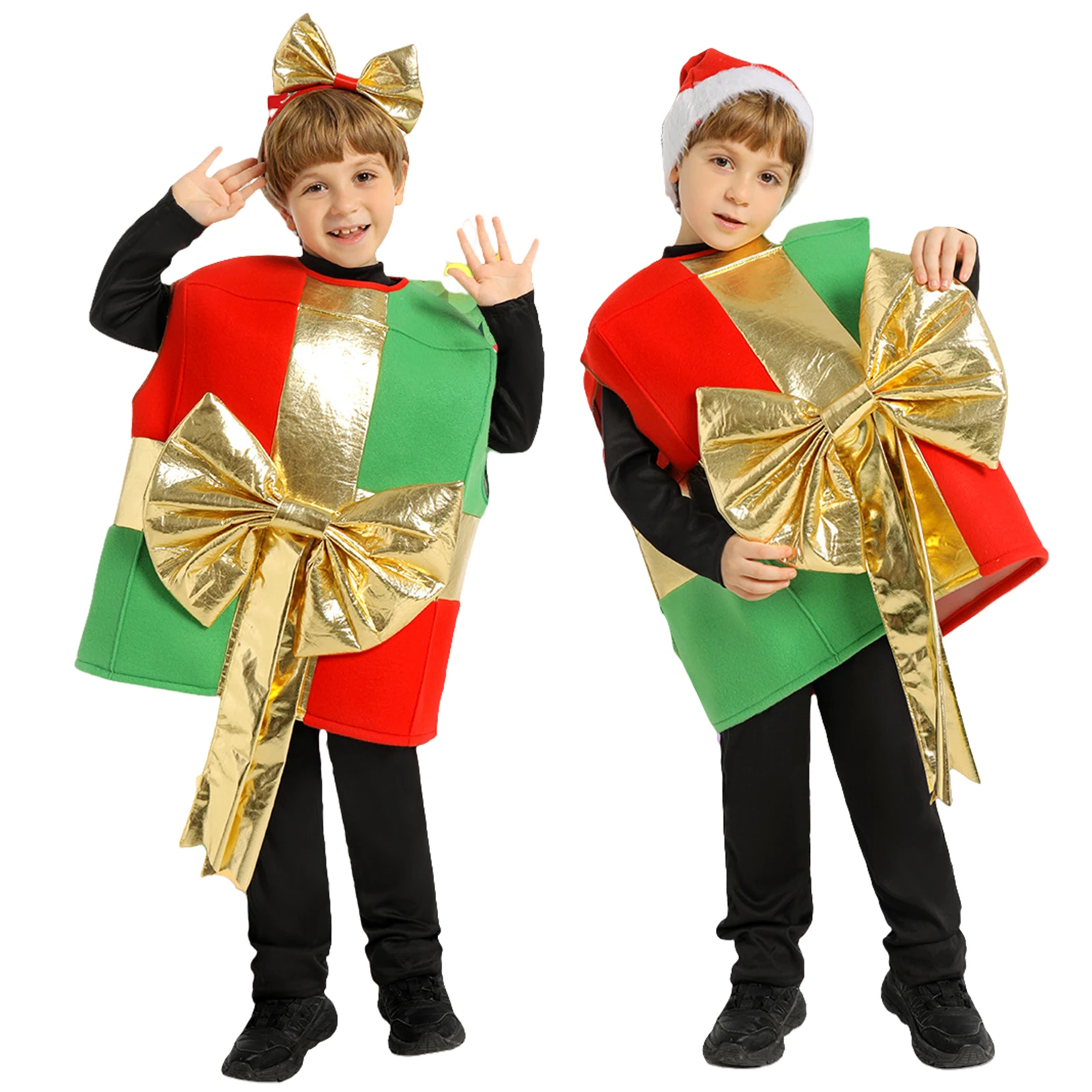 

2025 New Kids Christmas Gift Box Cosplay Clothing Children'S Boys Girls School Stage Performance Clothing With Hairbands