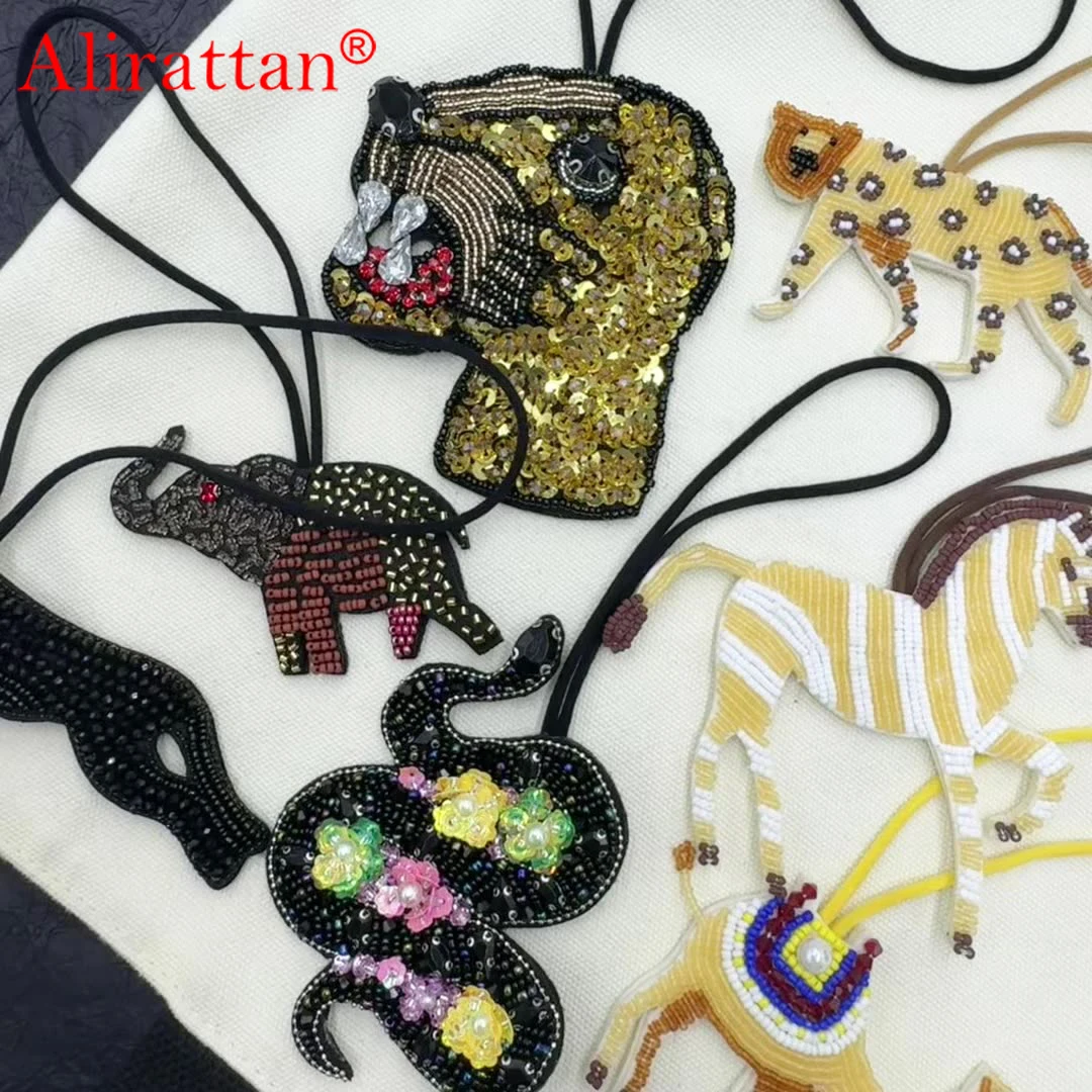 

Alirattan 2025, подвеска из бисера в виде животных джунглей, тигр, слон, зебра, верблюд, сумка «сделай сам», кулон, подвеска на рюкзак